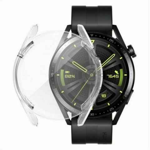 SmartUP Smartwatch-Hülle 2X Hülle für Huawei Watch GT3 42mm / 46mm Silikon Case, Schutzhülle, Rundumschutz