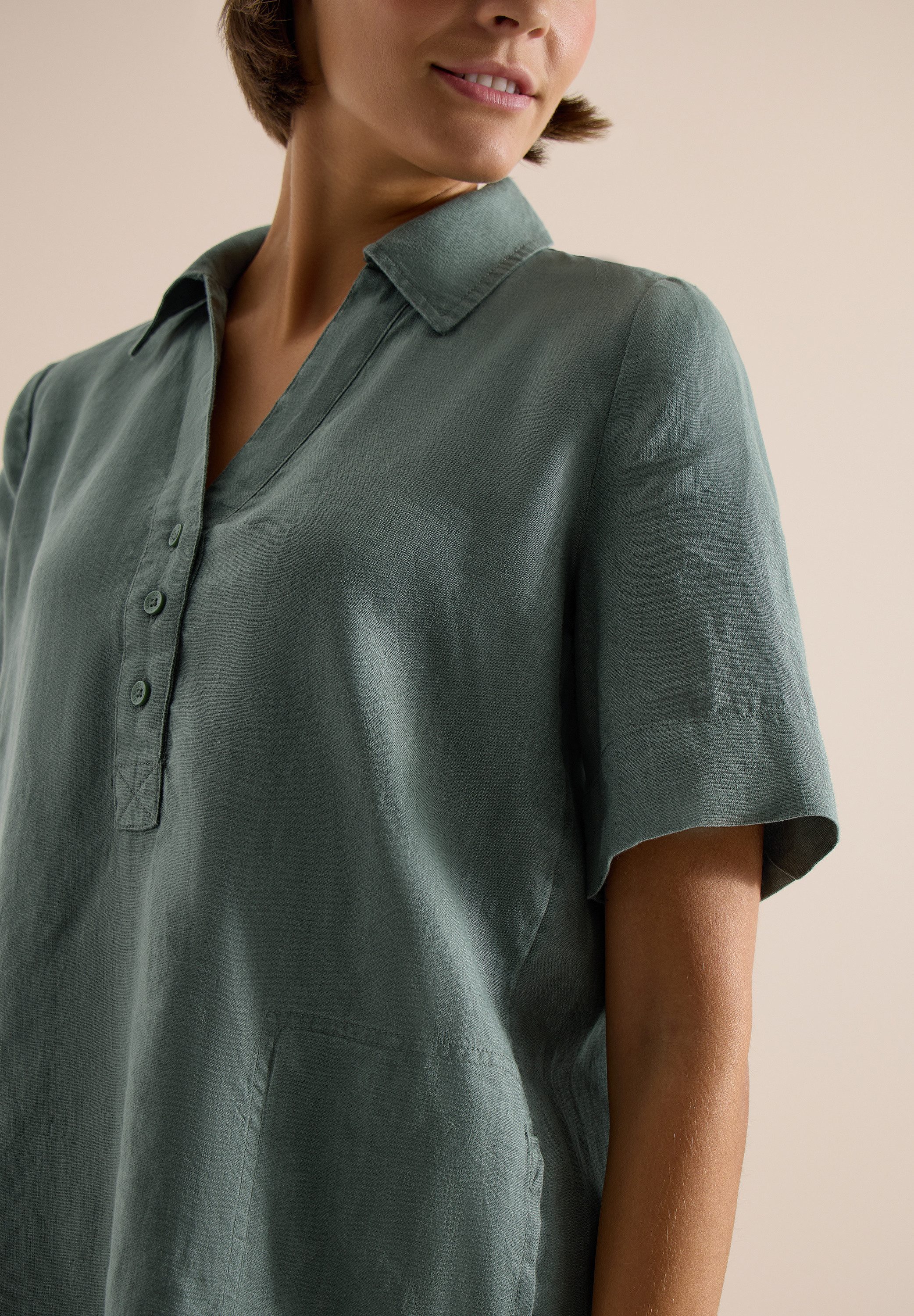 CECIL Blusenkleid Sommerkleid aus Leinen