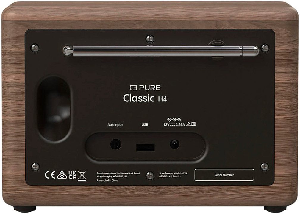 Pure Classic H4 Digitalradio (DAB) (Digitalradio (DAB), FM-Tuner, UKW mit RDS, 10 W)