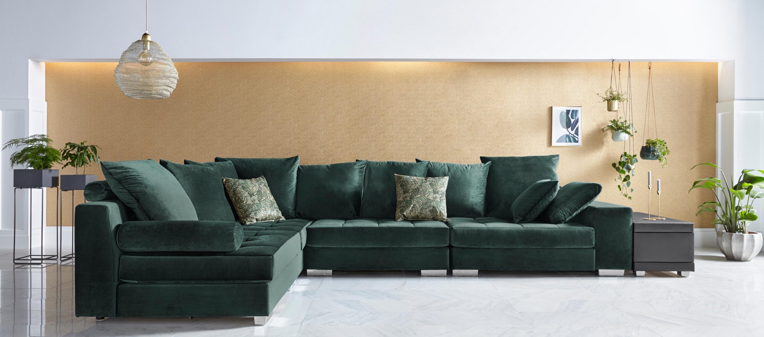 INOSIGN Ecksofa VALE L-Form incl. Couchtisch, - Einrichtungsbeispiel