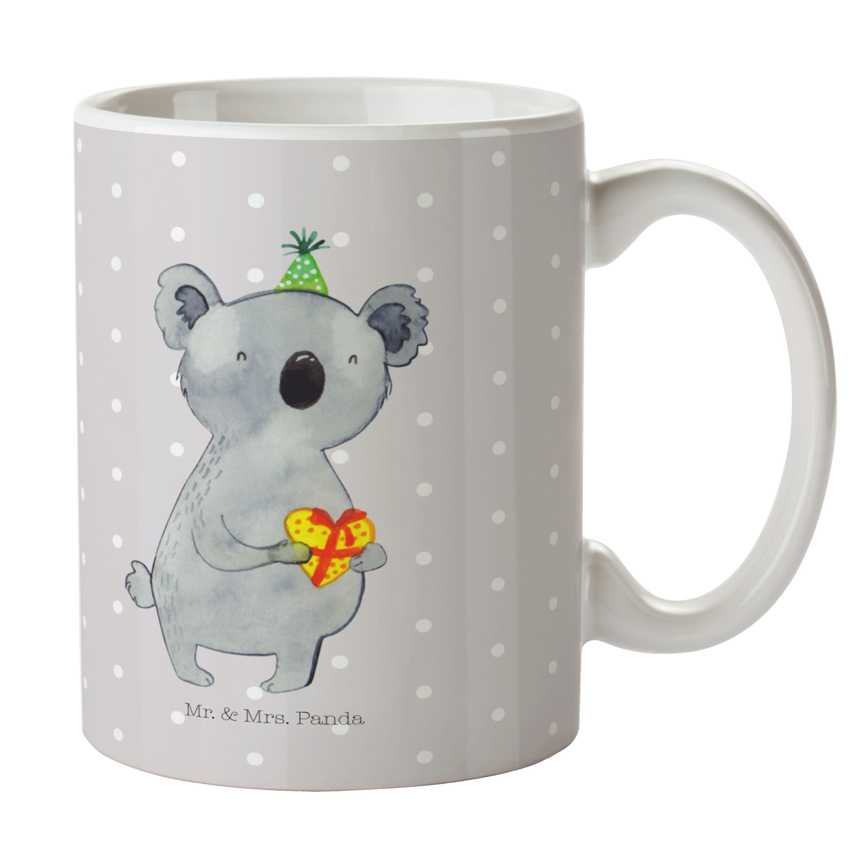 Mr. & Mrs. Panda Tasse Koala Geschenk - Grau Pastell - Kaffeebecher, Keramiktasse, Tasse, Bü, Keramik, Exklusive Motive