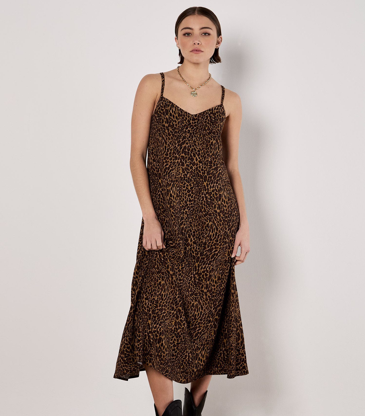 Apricot Maxikleid Maxi-Slipkleid, mit Animalprint günstig online kaufen