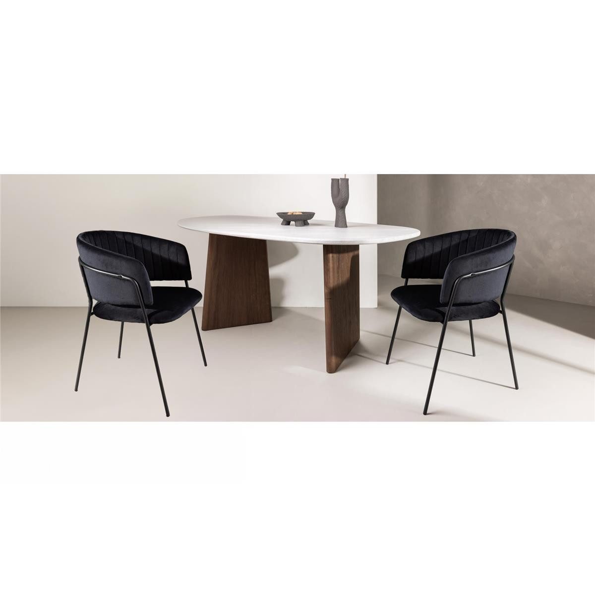 BOURGH Esszimmerstuhl SELMA 2er Set Esstischstühle - Stuhl in schwarz