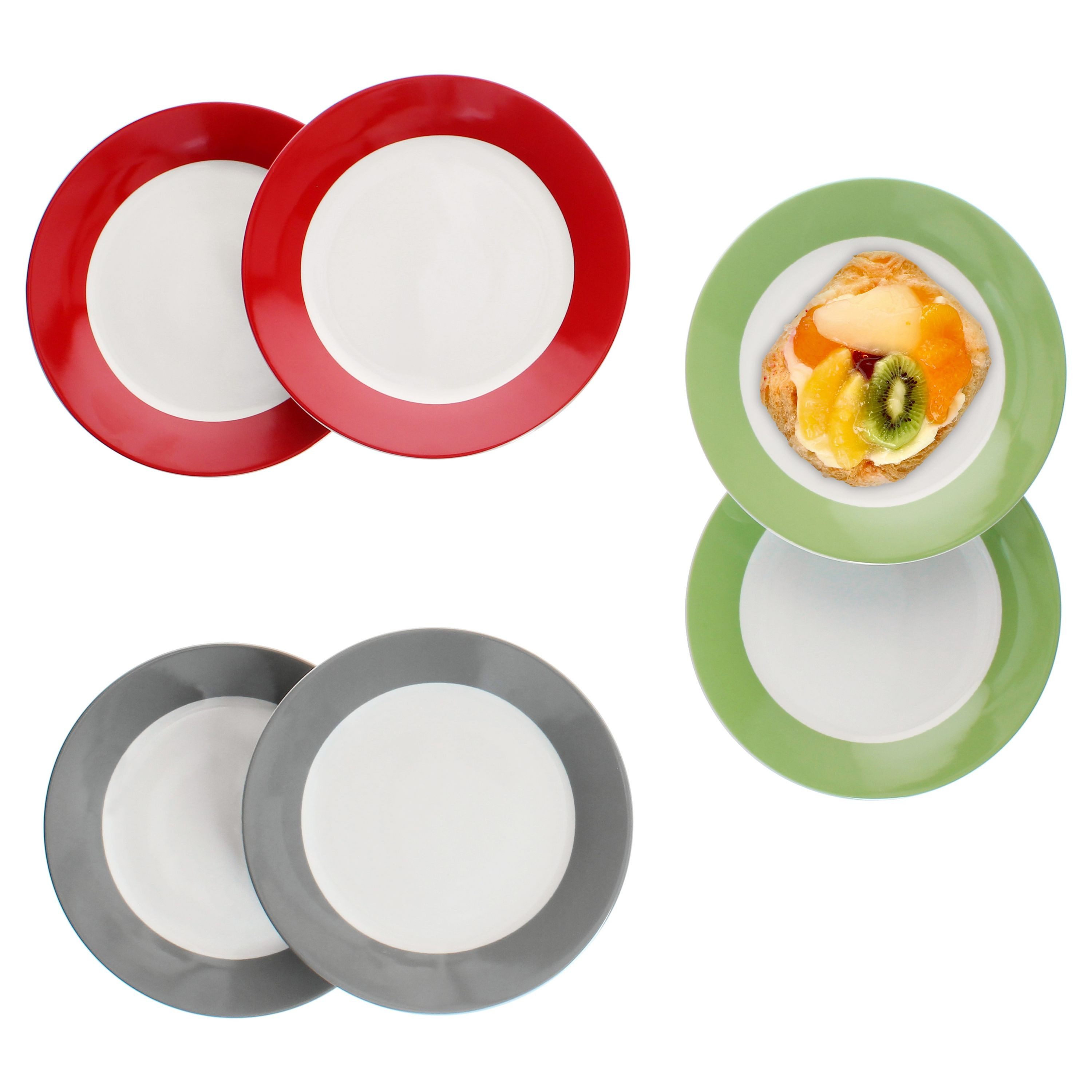 MamboCat Frühstücksteller 6x Variant Trio Kuchenteller Frühstücks-Teller Dessert 6 Personen