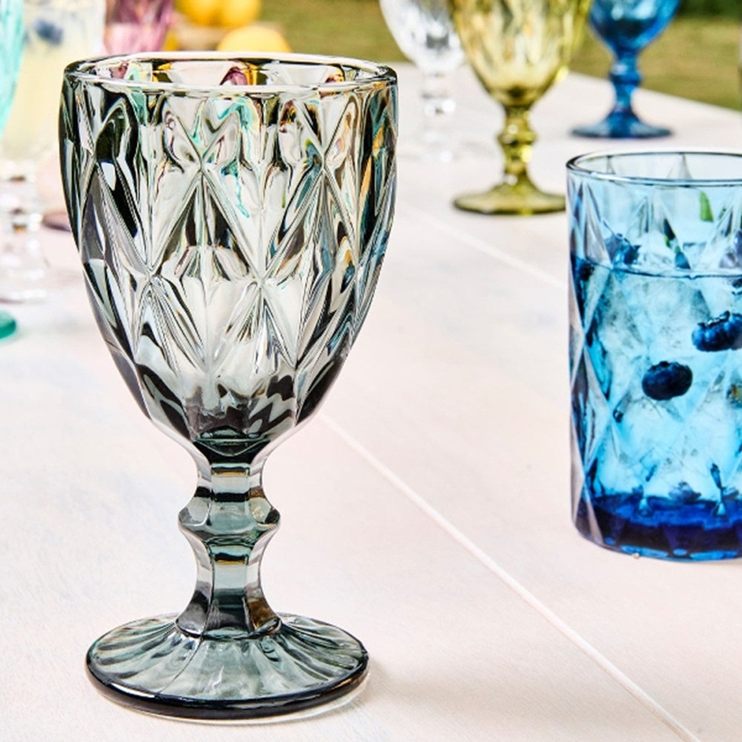 Werner Voß Tasse Weinkelch "Basic" anthrazit – 0,25 l, Glas, Ø 9 cm, H 17 cm, auf Fuß