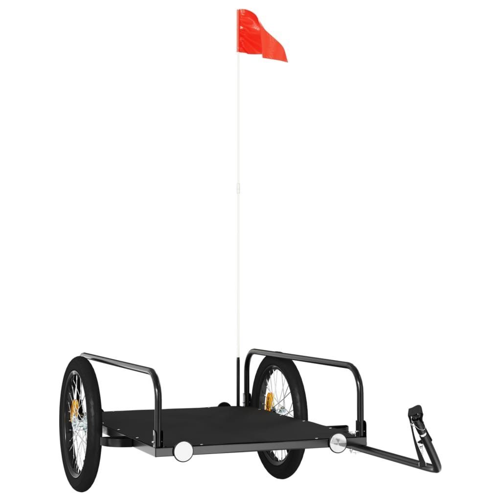 vidaXL Fahrradlastenanhänger Fahrradanhänger Schwarz 135x70x37 cm Eisen