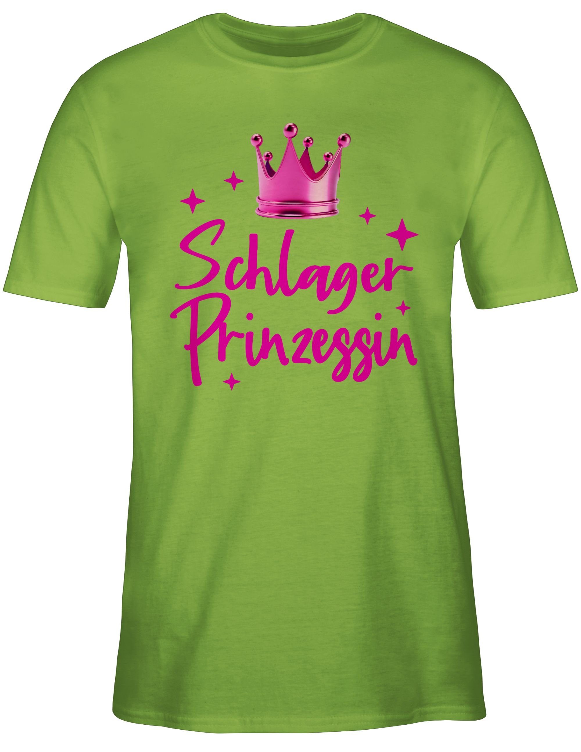 Shirtracer T-Shirt Schlager Prinzessin - Schlager Party Schlagerparty Hellgrün Konzert 02 Volksmusik Outfit