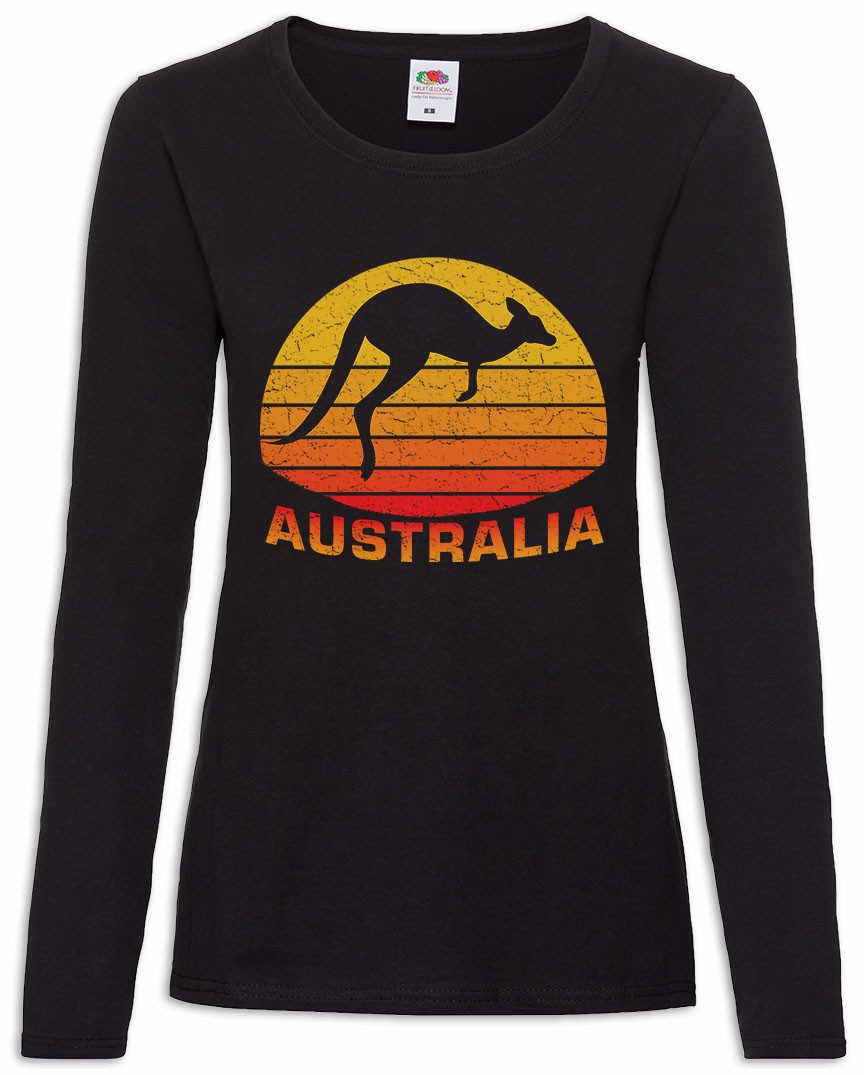 Urban Backwoods Langarmshirt Kangaroo Australia Damen Langarmshirt Australien Down Under Sydney (1-tlg) Outback Backpacker Känguru Tasmanien