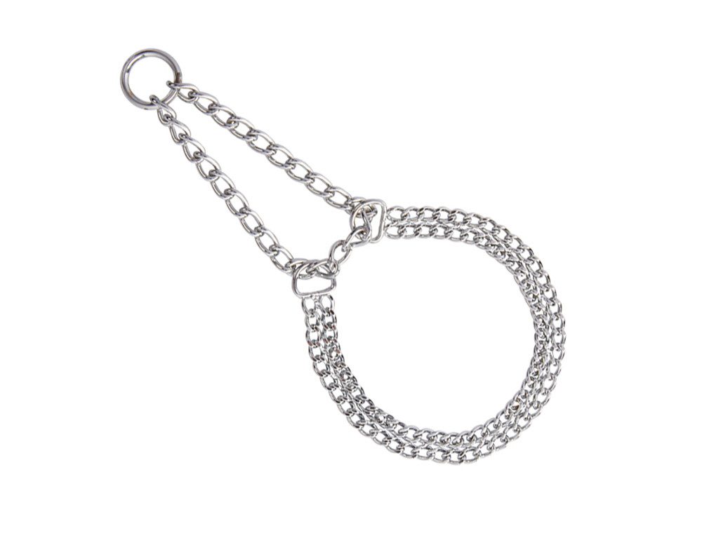 Nobby Hunde-Halsband Kettenwürger zweireihig chrom