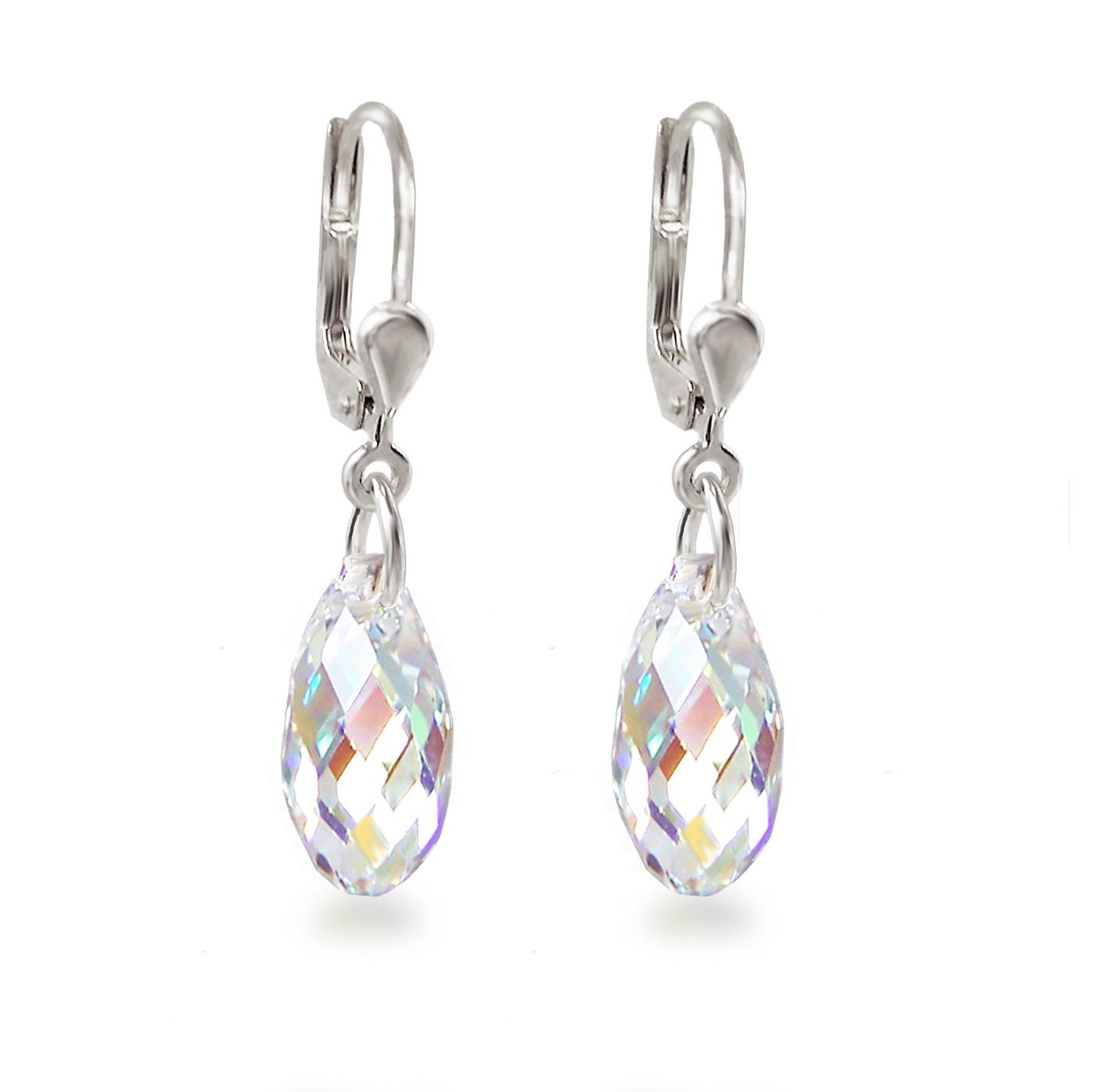 Ohrringe Aus 925er Sterling Silber Mit Barock-Kristall-Tropfen – Funkelnder Damenschmuck