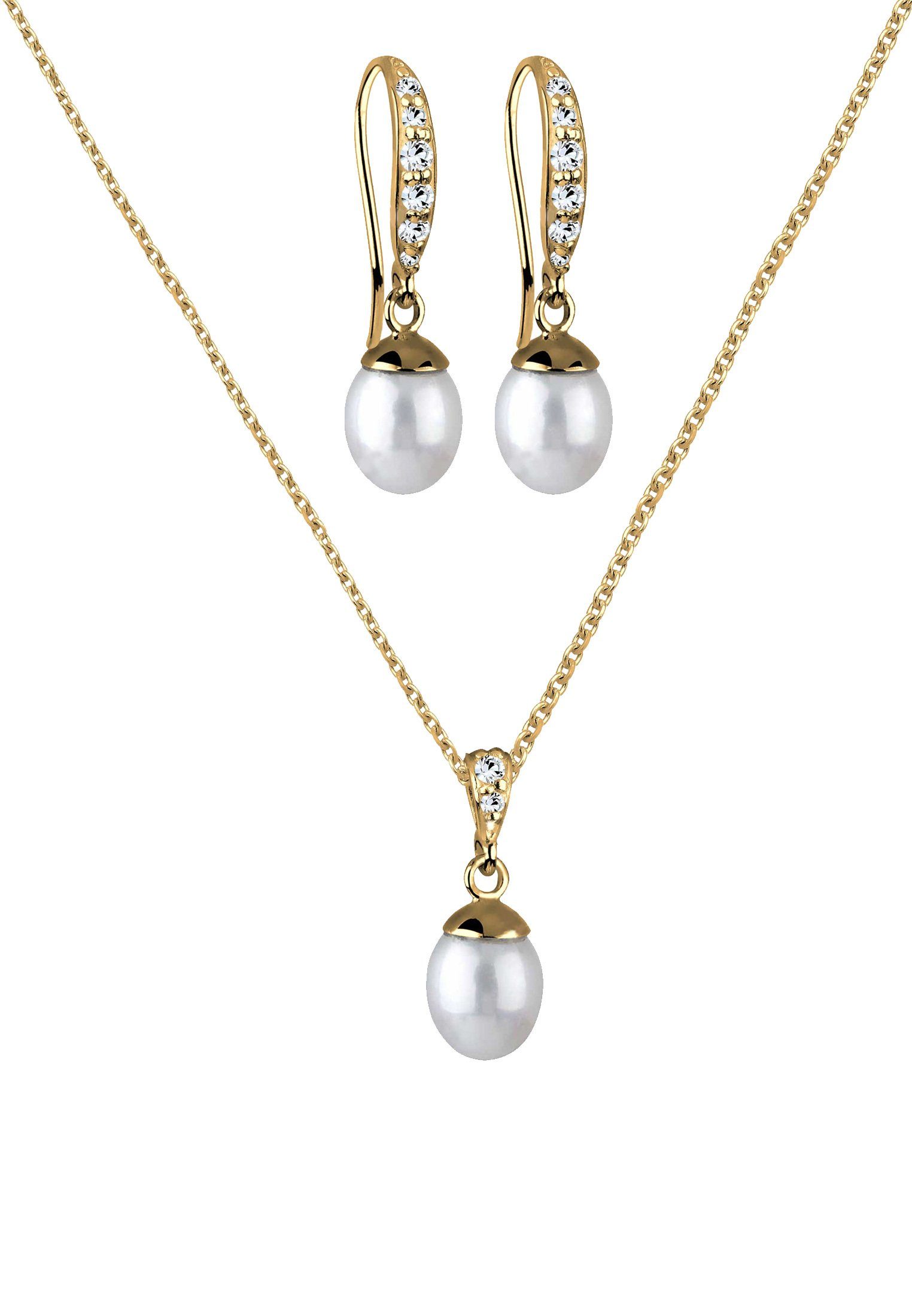 Elli Schmuckset Elegant Perle Kristalle 925 günstig online kaufen