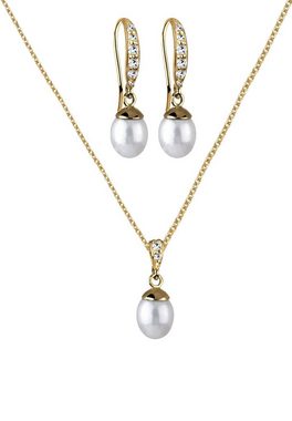 Elli Schmuckset Elegant Perle Kristalle 925 Silber
