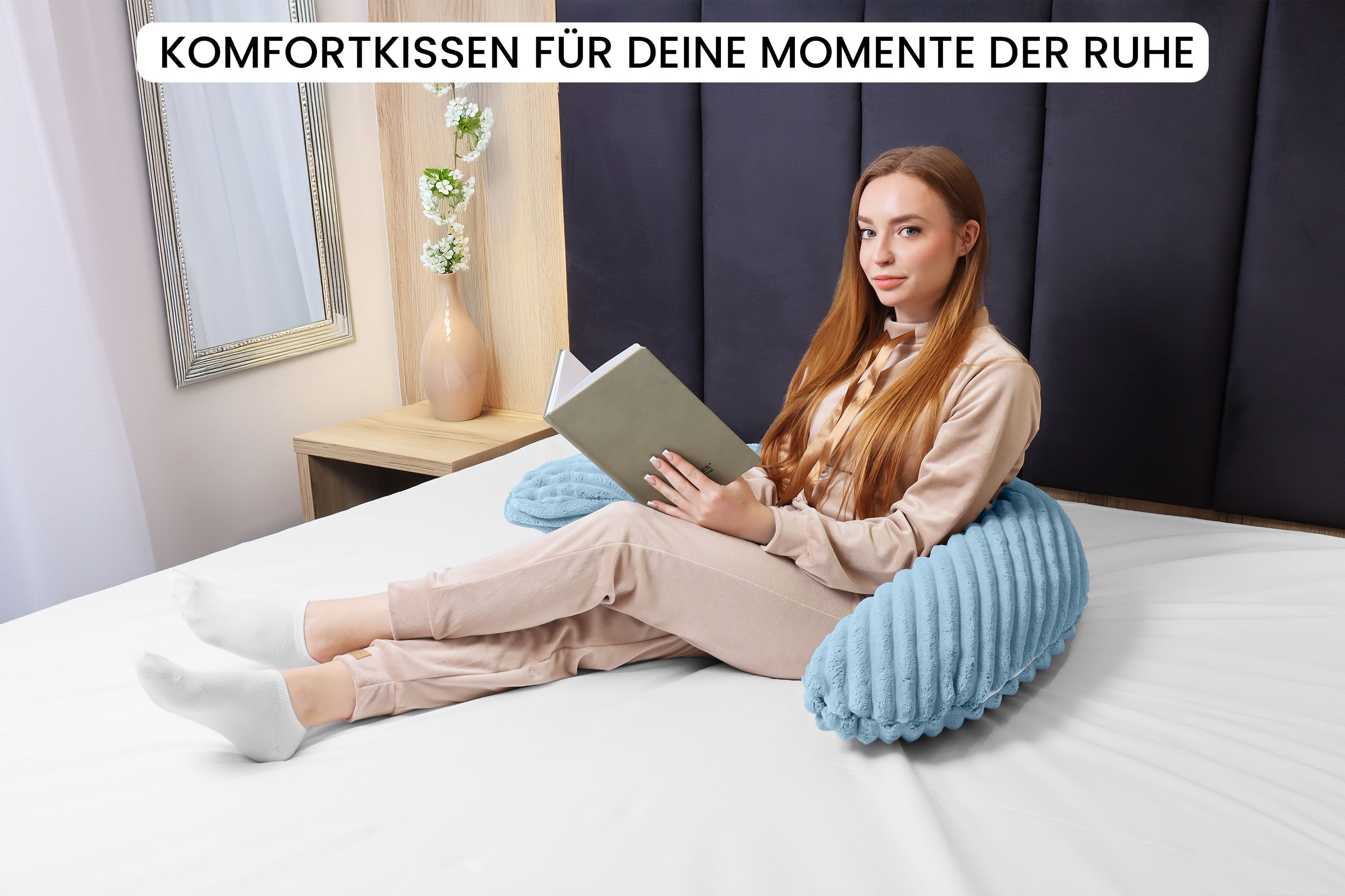 Amilian Stillkissen XXL 170 cm Schwangerschaftskissen Seitenschläferkissen U-Form, mit Bezug, weiche Füllung, geräuscharm, formstabil