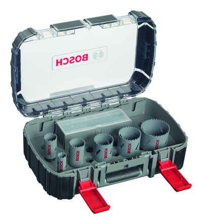 BOSCH Lochsäge, 11-teiliges HSS Bi-Metall-Lochsägen-Set für Elektriker, 22-65 mm