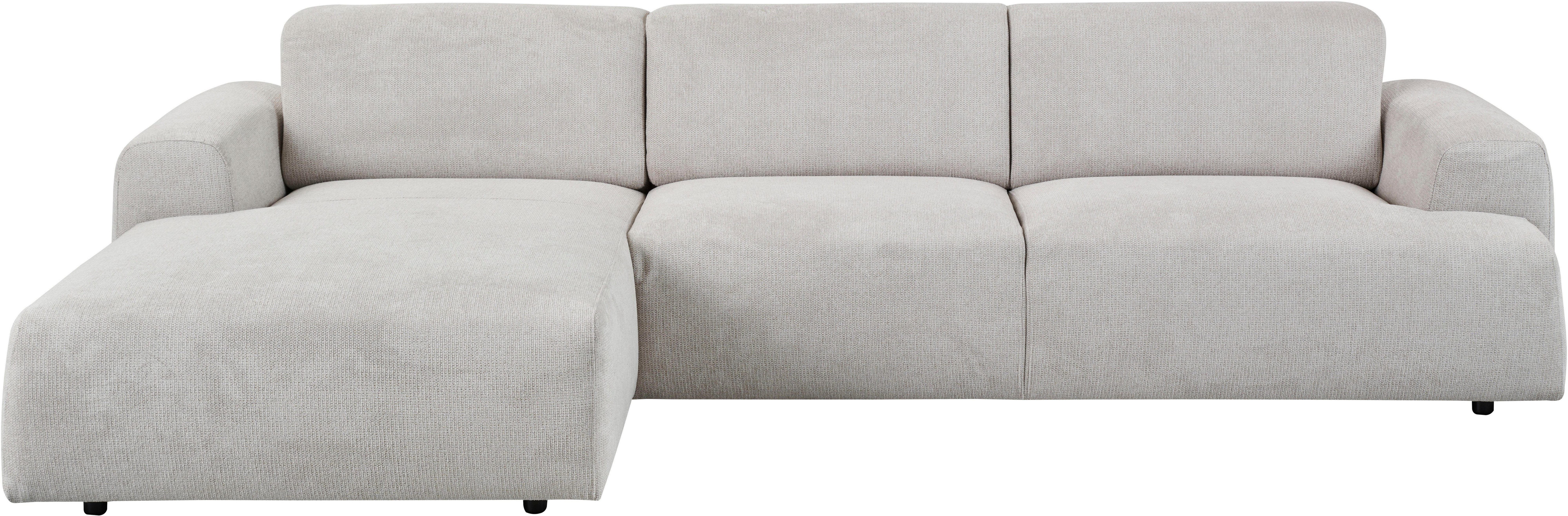 OTTO home Ecksofa Linkka, Breite 301 cm, L-Form, in einem weichen Chenille-Stoff, mit Wellenunterfederung