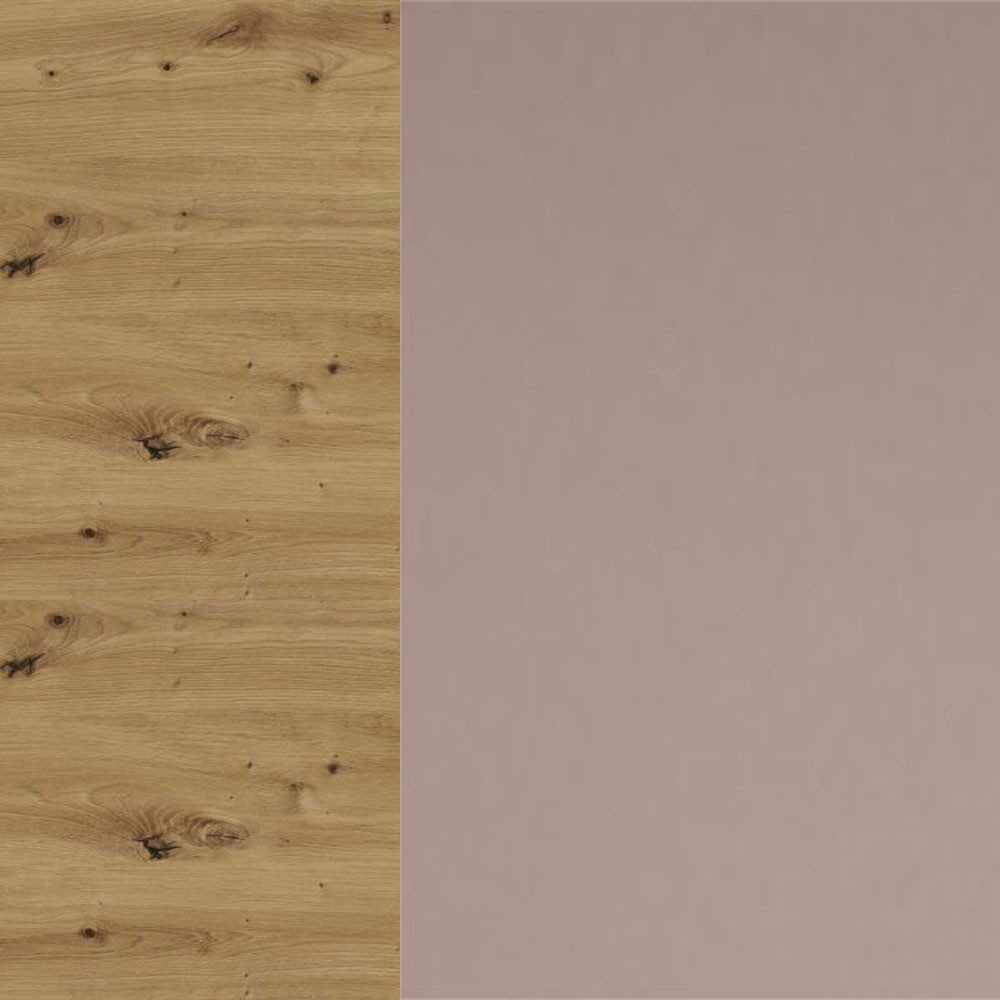 Feldmann-Wohnen Klapphängeschrank Bonn (W4BS/80 LAM, 1 Klappe mit Milchglaseinsatz, innen 1 Fach, 1-St., moderne Optik, MDF Fronten) Eiche Artisan / rosé kupfer matt