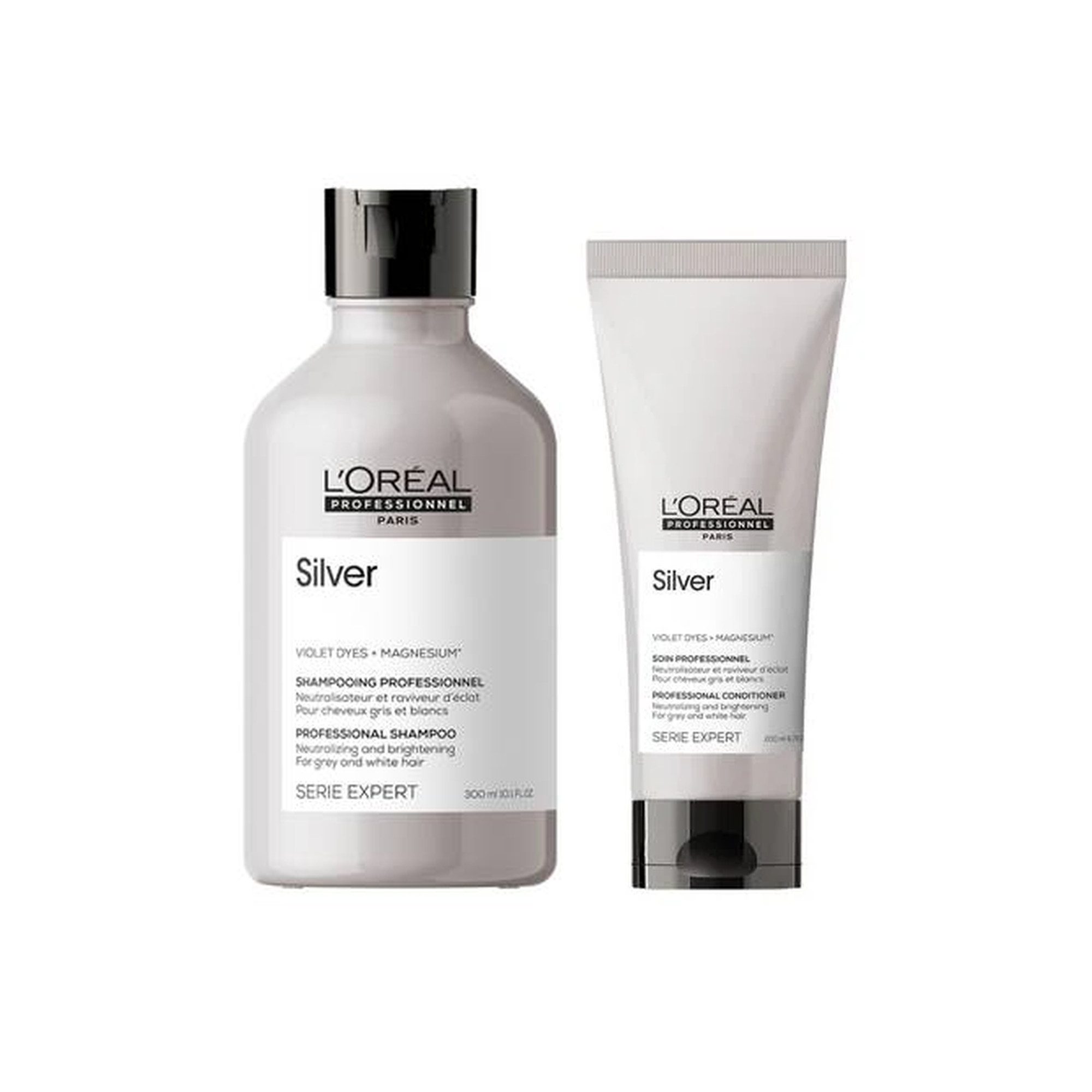 L'ORÉAL PROFESSIONNEL PARIS Haarpflege-Set L'Oréal Silver Shampoo Conditioner Set 500 ml, 2-tlg., reichhaltig