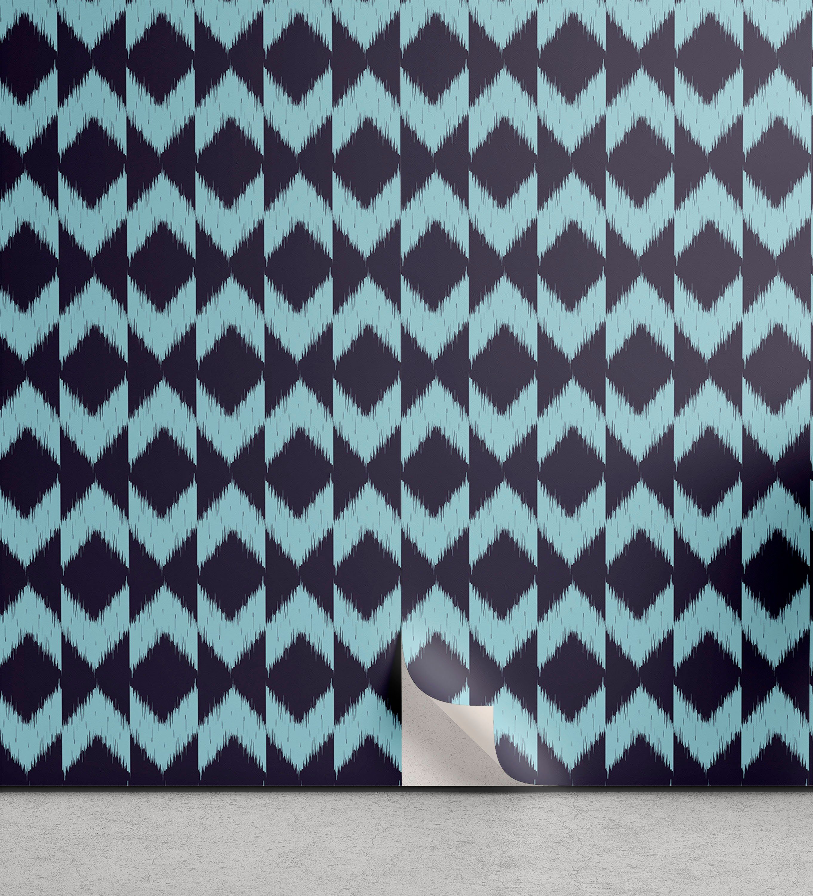 Abakuhaus Vinyltapete selbstklebendes Wohnzimmer Küchenakzent, Ikat Boho Geometrische Form
