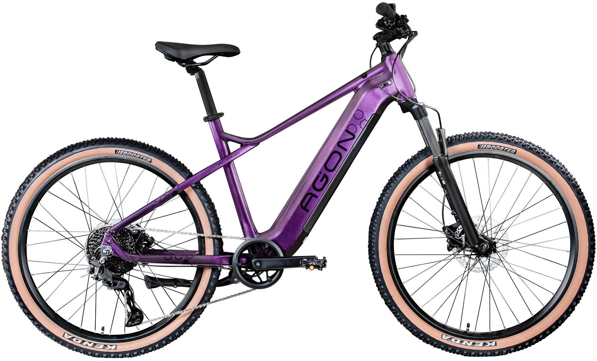 AGON E-Bike Mountainbike Alpha, 10 Gang Deore SGS T6000 Schaltwerk, Kettenschaltung, Heckmotor, 540 Wh, Pedelec, Elektrofahrrad für Damen u. Herren, MTB