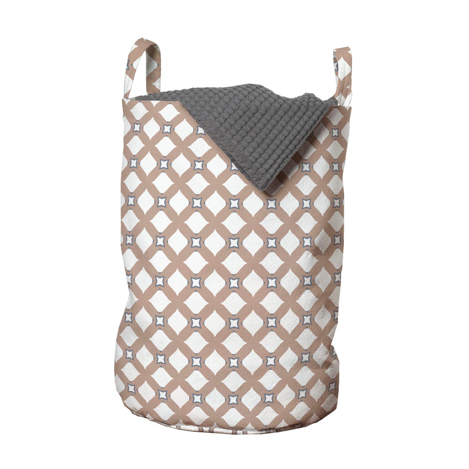 Abakuhaus Wäschesäckchen Wäschekorb mit Griffen für Waschsalons, Design Squares Streifen Abstraktes Kordelzugverschluss