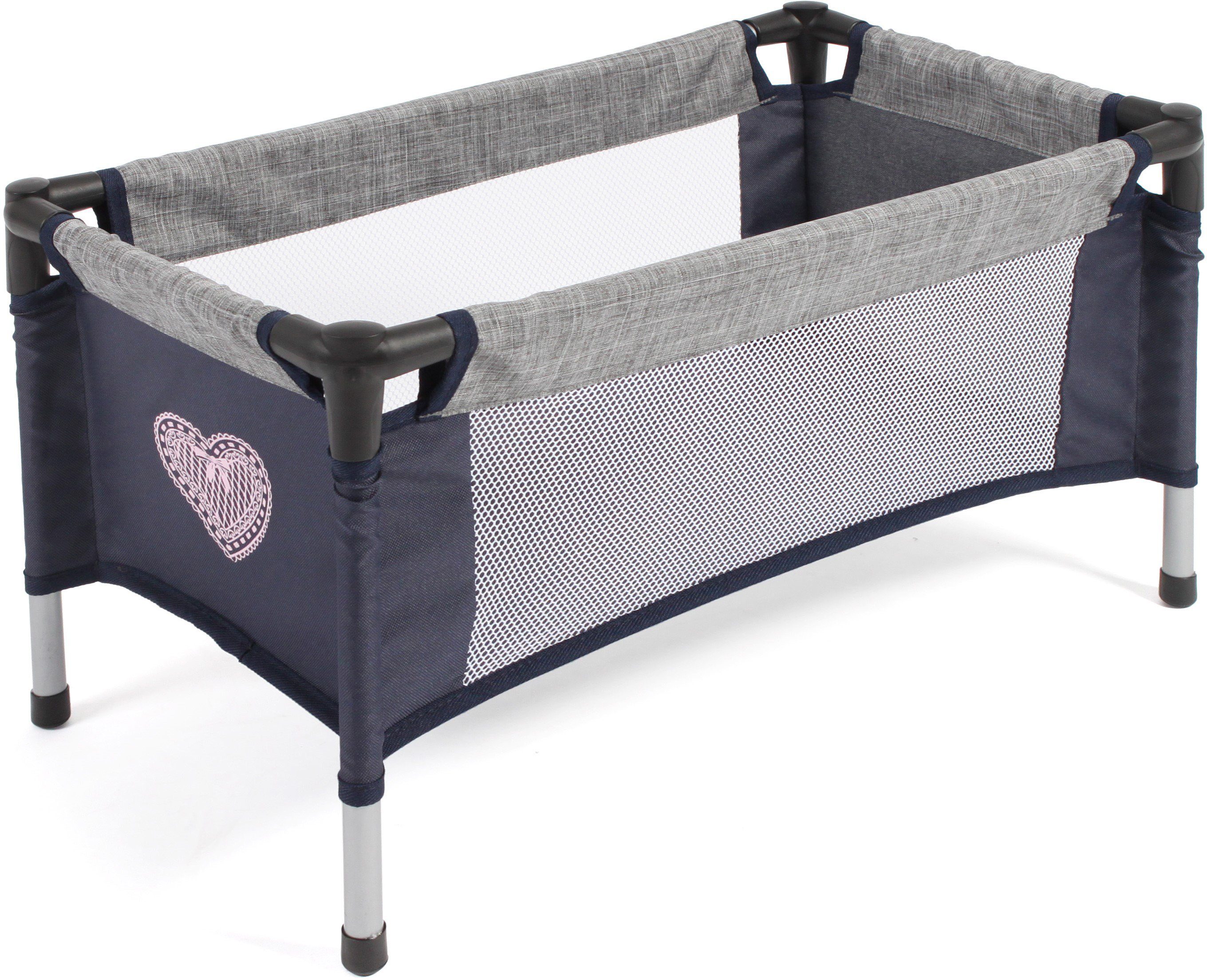 CHIC2000 Puppenbett Puppen-Reisebett, Grau-Navy, mit Tragetasche günstig online kaufen