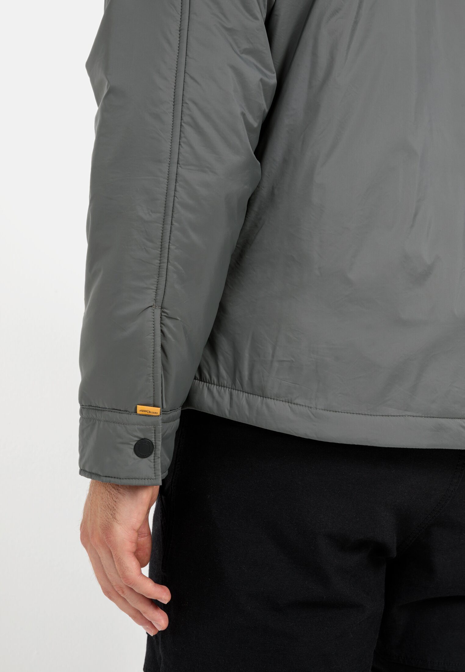 camel active Hemdjacke mit Druckknöpfe Langarm Kentkragen Markenlabel