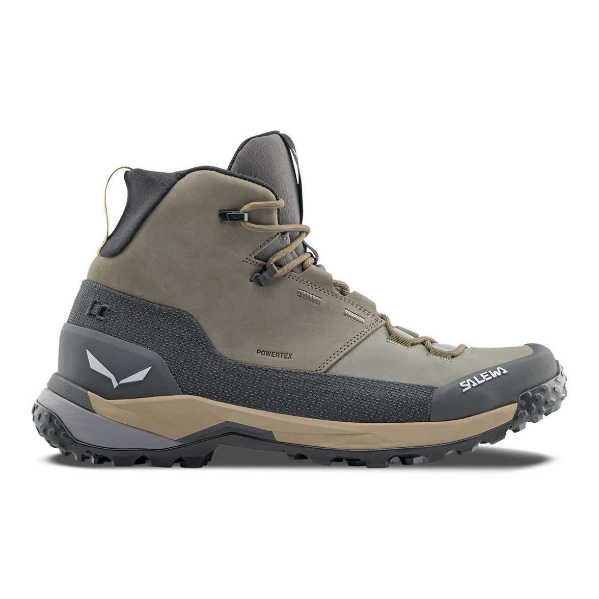 Salewa Puez Leather Mid Powertex (Trekking, Nubukleder, wasserdicht) bunge Wanderschuh