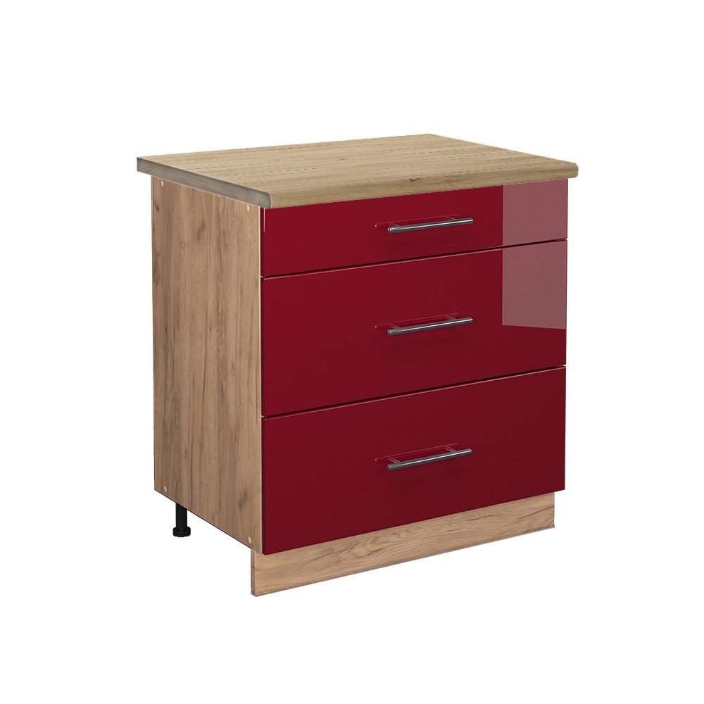 Vicco Unterschrank Fame-Line, Bordeaux Hochglanz/Goldkraft Eiche, günstig online kaufen