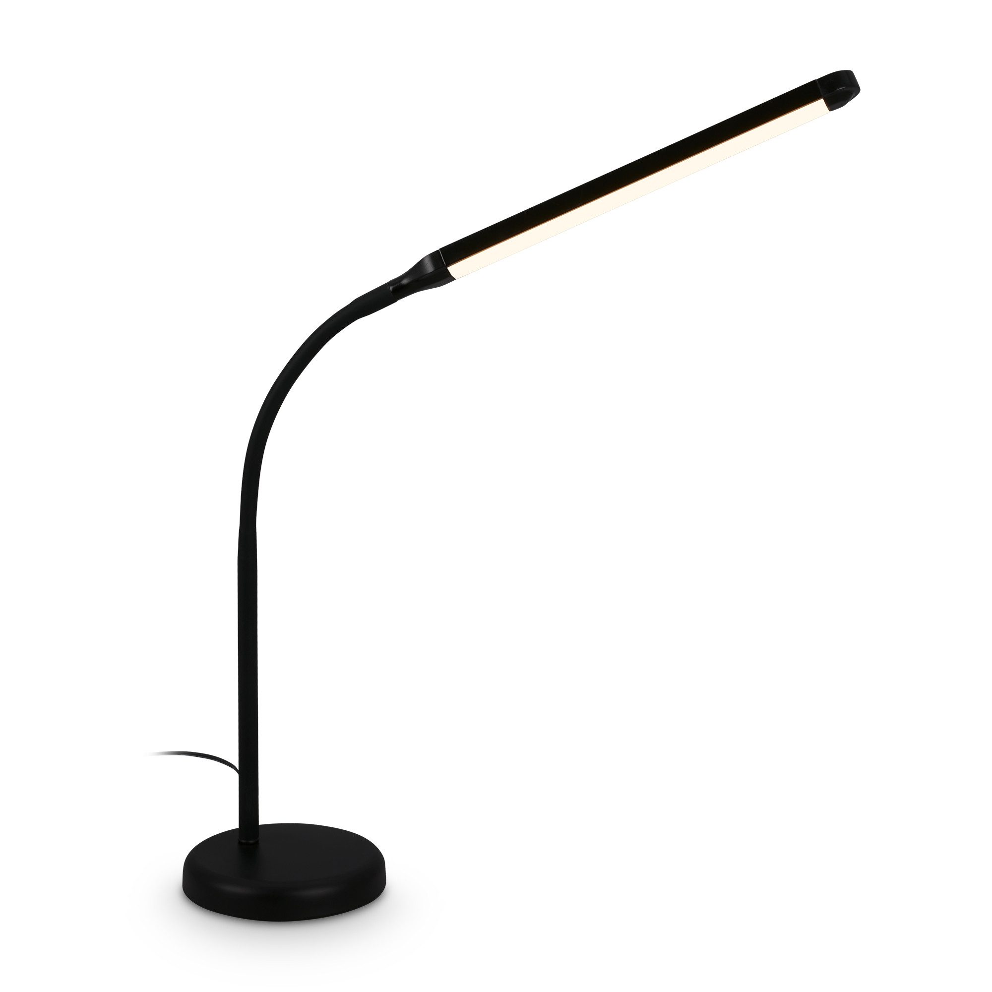 Briloner Leuchten Schreibtischlampe Tischleuchte USB-C weiß/schwarz Home Office dimmbar, LED fest integriert, 13x72,5 cm Schwarz/Weiß 6W Leselampe Büro Kinderzimmer
