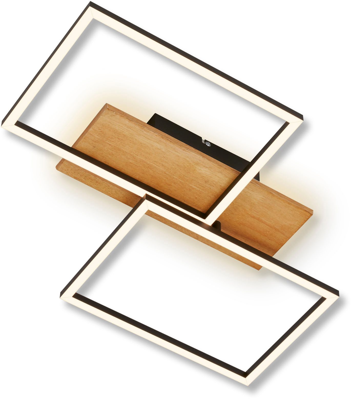 LED-Deckenleuchte Cornice, 50x41 cm, Holz, dimmbar günstig online kaufen