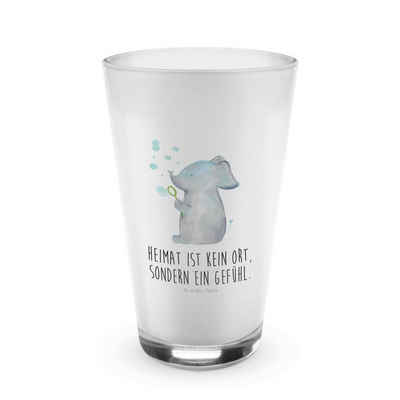 Mr. & Mrs. Panda Glas »Elefant Seifenblasen - Transparent - Geschenk, gute Laune, Latte Macchiato, Liebesbeweis, Dickhäter, Glas, Cappuccino Glas, lustige Sprüche, Tiere«, Premium Glas