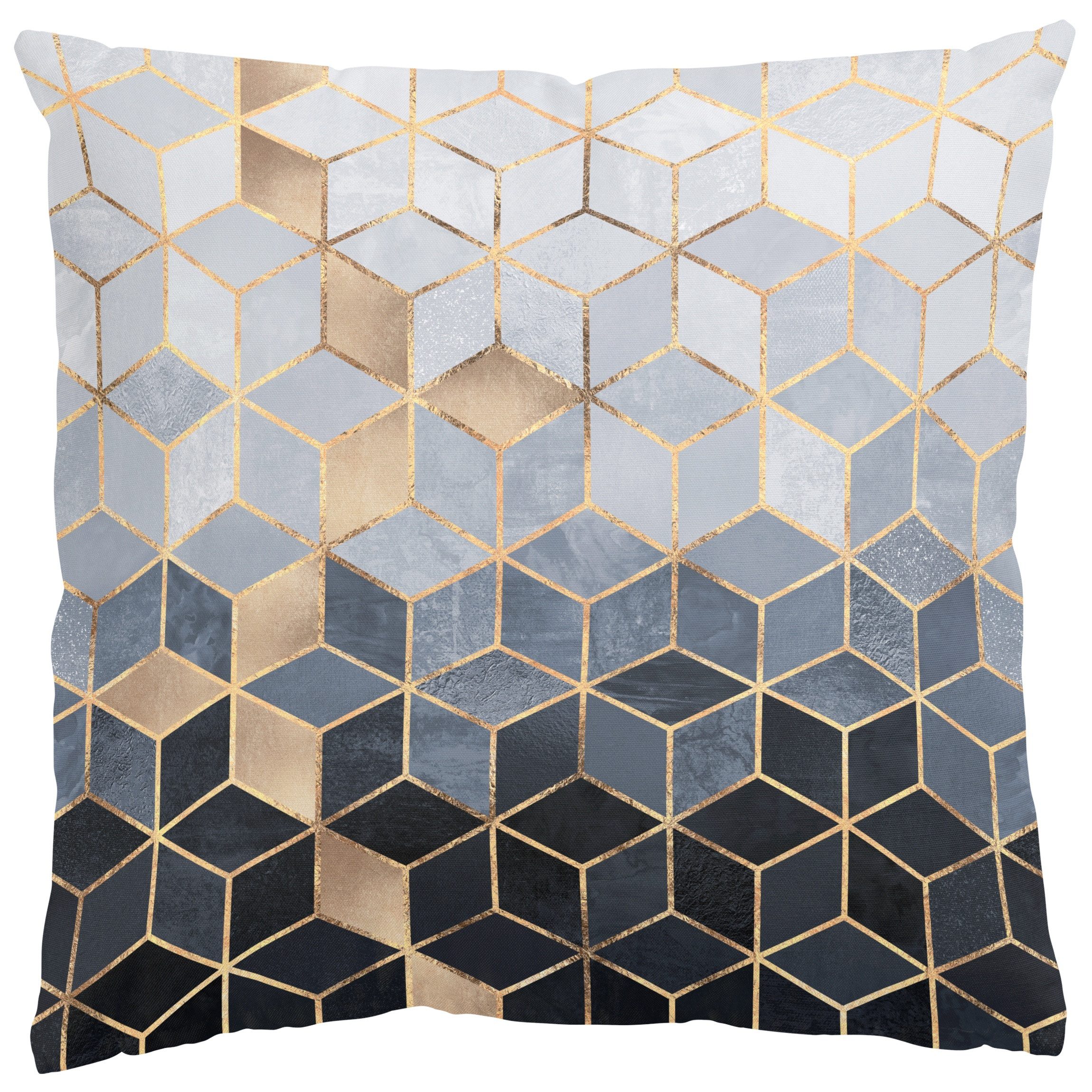 Bilderdepot24 Dekokissen drinnen / draußen Kissenhülle gold Muster Abstrakt, Bezug Aquarell mit / ohne Füllung Zierkissen Outdoor Sofa Bett