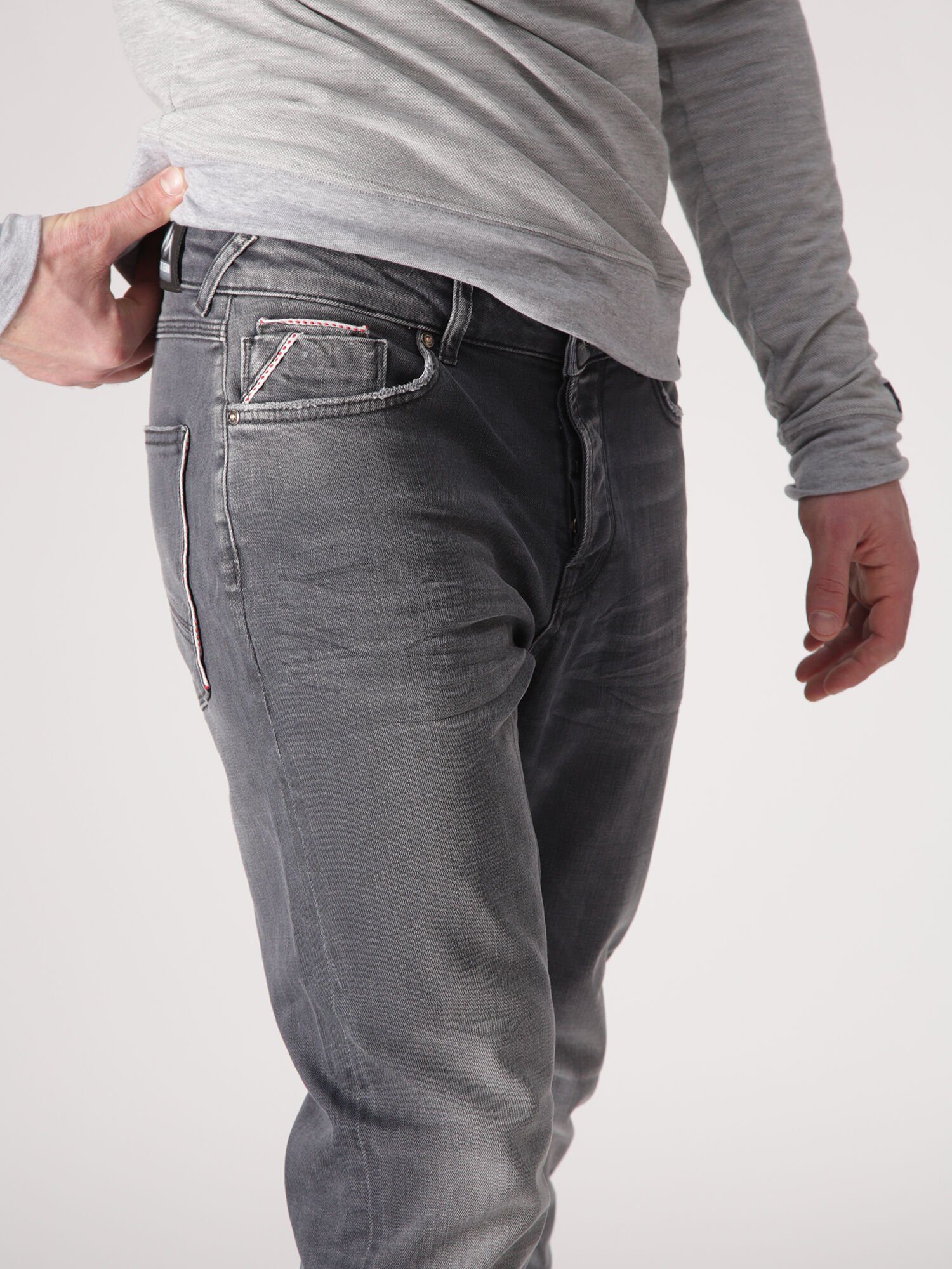 Grey Ralf Denim Miracle Five-Pocket-Design Regular-fit-Jeans of Macaron