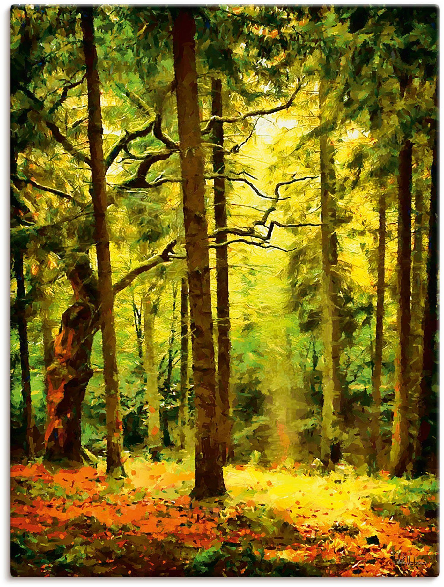 Poster Leinwandbild, in Wandaufkleber Größen als Waldbilder Wandbild Wald Artland Alubild, oder versch. II, St), (1