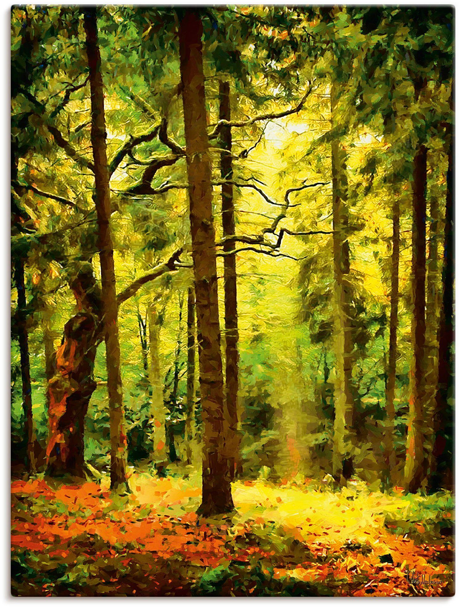 Artland Leinwandbild Wald II, Waldbilder (1 St), auf Holzrahmen gespannt