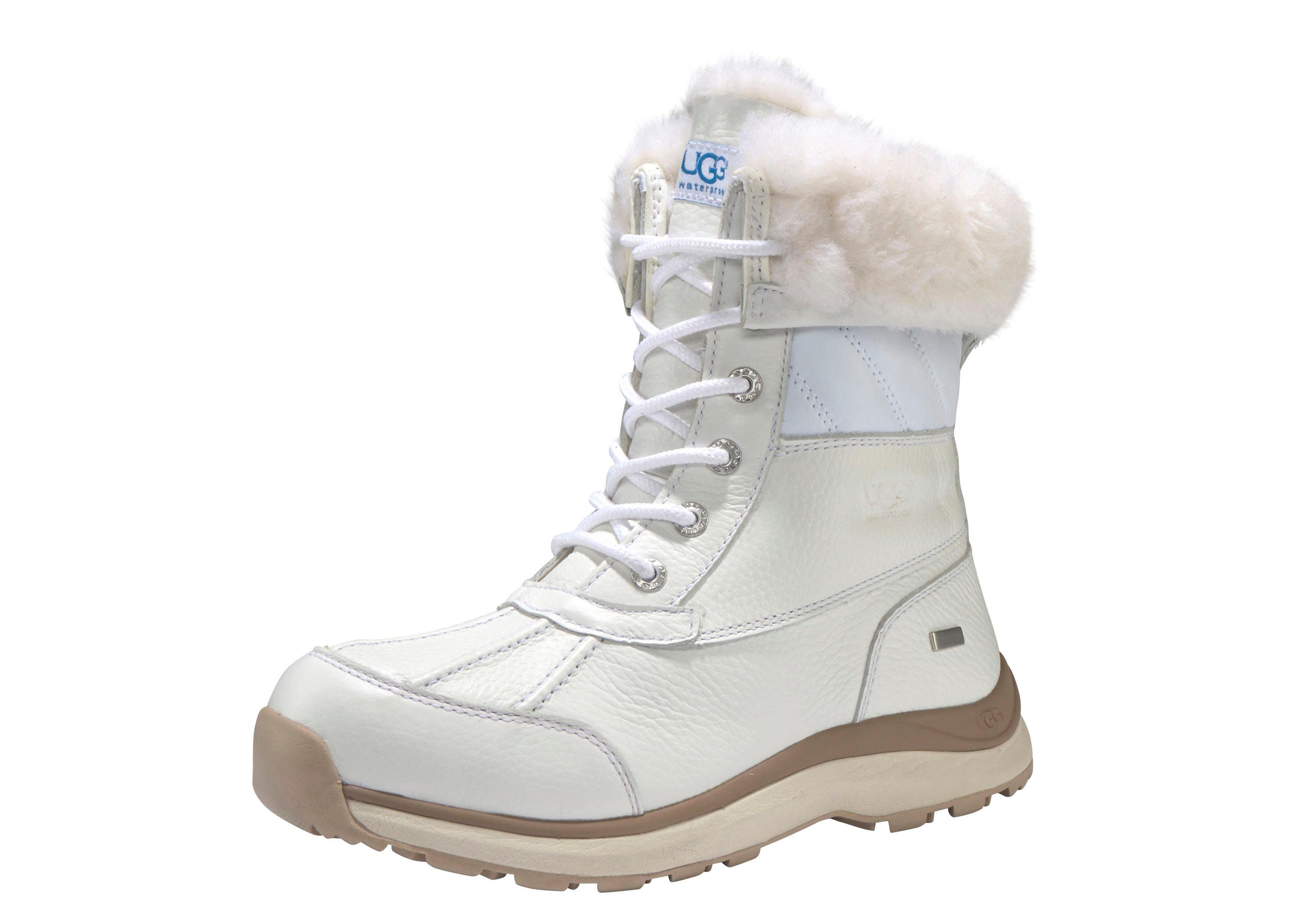 ugg adirondack quilted ski boot in white