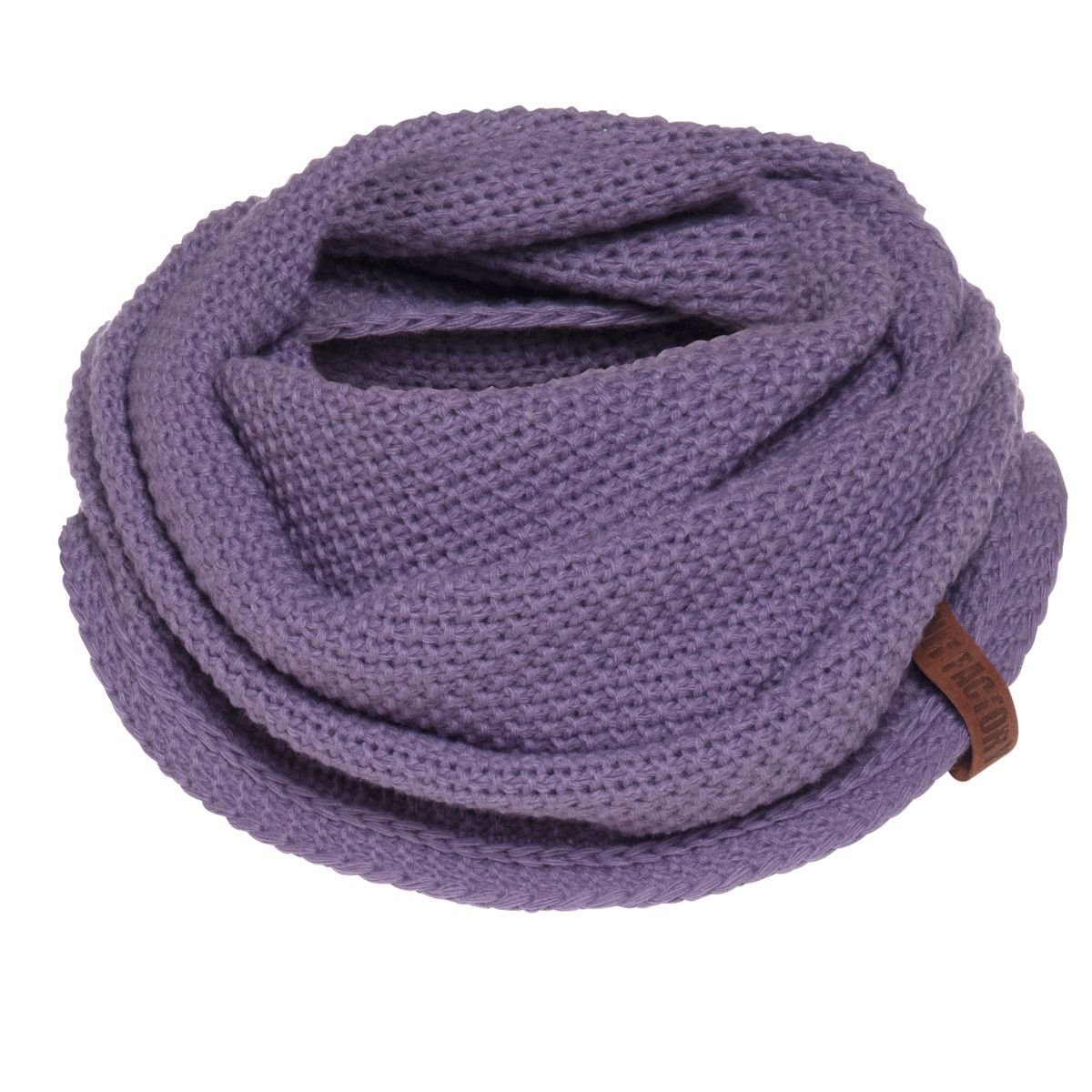 Schal Schals Size Glatt Umhängetuch Knit Coco Tuch Factory One Strickschal Lila, Strickware (1-St), Schal