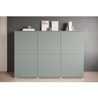Highboard Kenia, moderne grifflose Hochkommode mit 6 Türen, Breite 180 cm