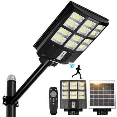 Sunicol LED Flutlichtstrahler Solarbetriebenes Sicherheitsflutlicht, 6500K, für Außenparkplätze, Tageslichtweiß, mit Fernsteuerung,Timer, IP65 wasserdicht,mit Bewegungssensor