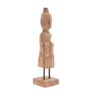CREEDWOOD Skulptur TEAK FIGUR MIT HUT "PRIMITIVO II", Teakholz, Holz Figur