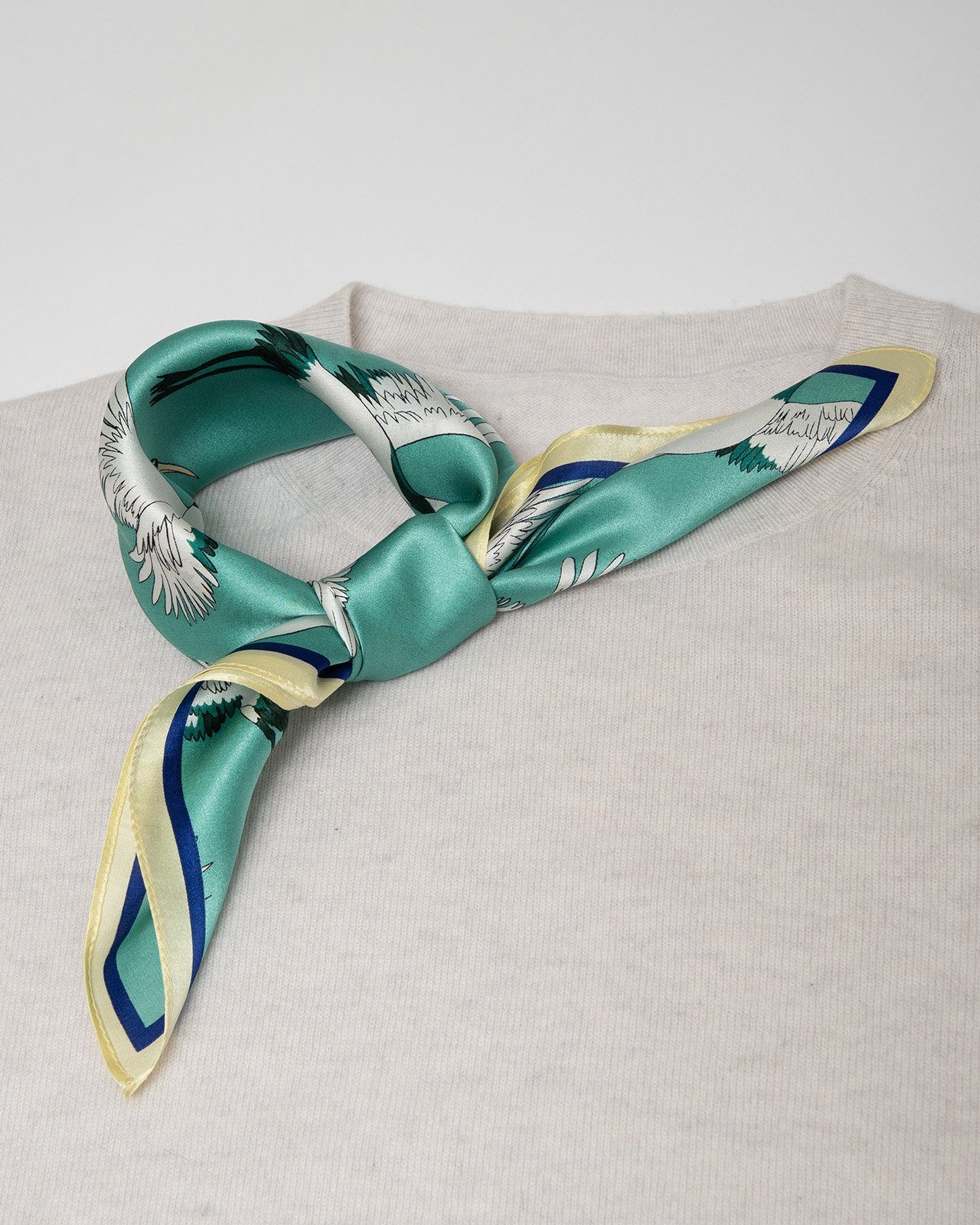 MayTree Seidentuch quadratisch Kranich 53x53, Nickituch, Bandana-Schal, (St günstig online kaufen