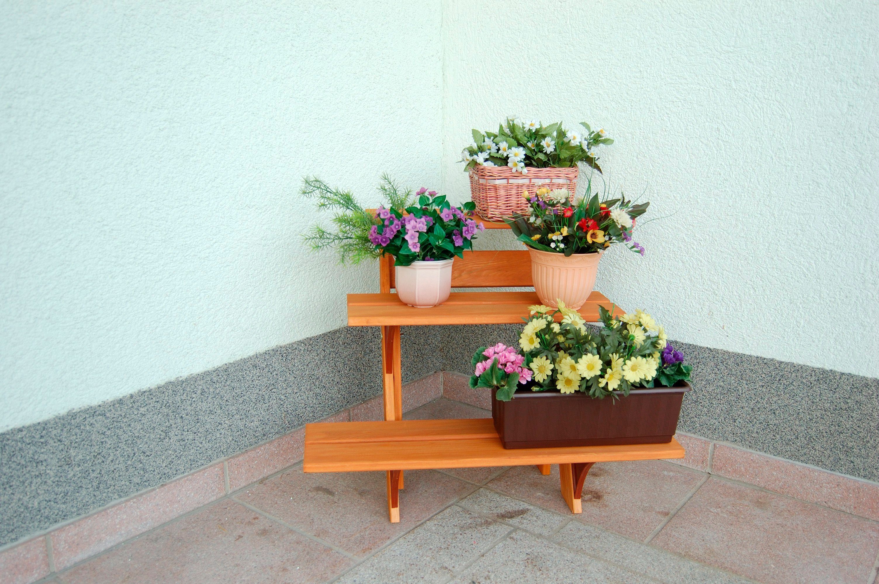 Sofortiger Versand GASPO Blumenständer Blummentreppe, Eckelement 3-stufige für Blumentreppe