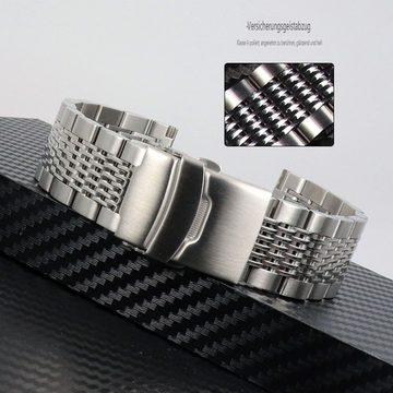 FELIXLEO Uhrenarmband Uhrarmband Edelstahl Silber Premium Mesh Ersatz Uhrenband 22mm