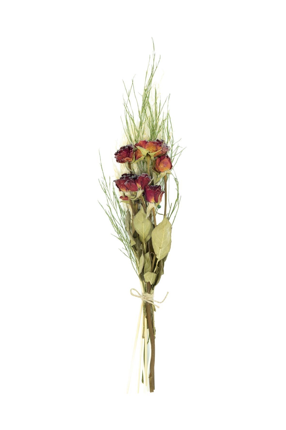 Trockenblume Strauß mit Rosen & Mais, Heitmann DECO, beige/grün/rot
