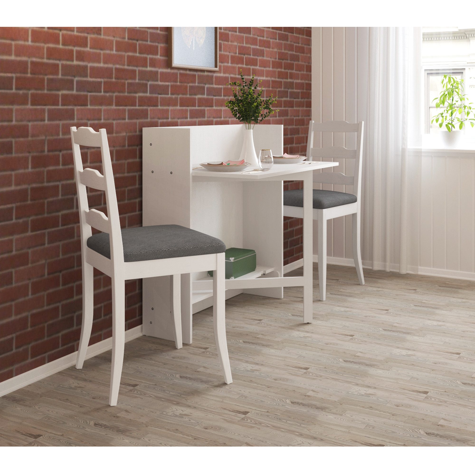 loft24 Klapptisch Wayne - Esszimmertisch Küchentisch Tisch Speisetisch, Küchentisch, Esstisch klappbar, MDF, Kiefer, weiß