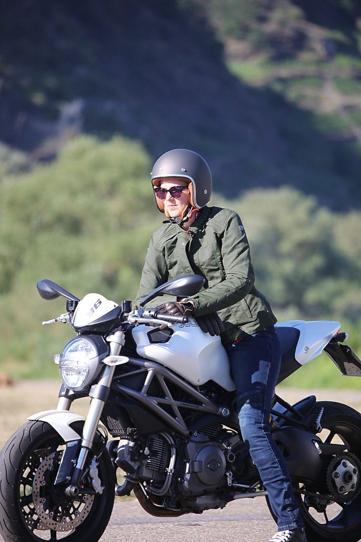Thiago Modeka Olive Damen Motorrad Motorradjacke Textiljacke