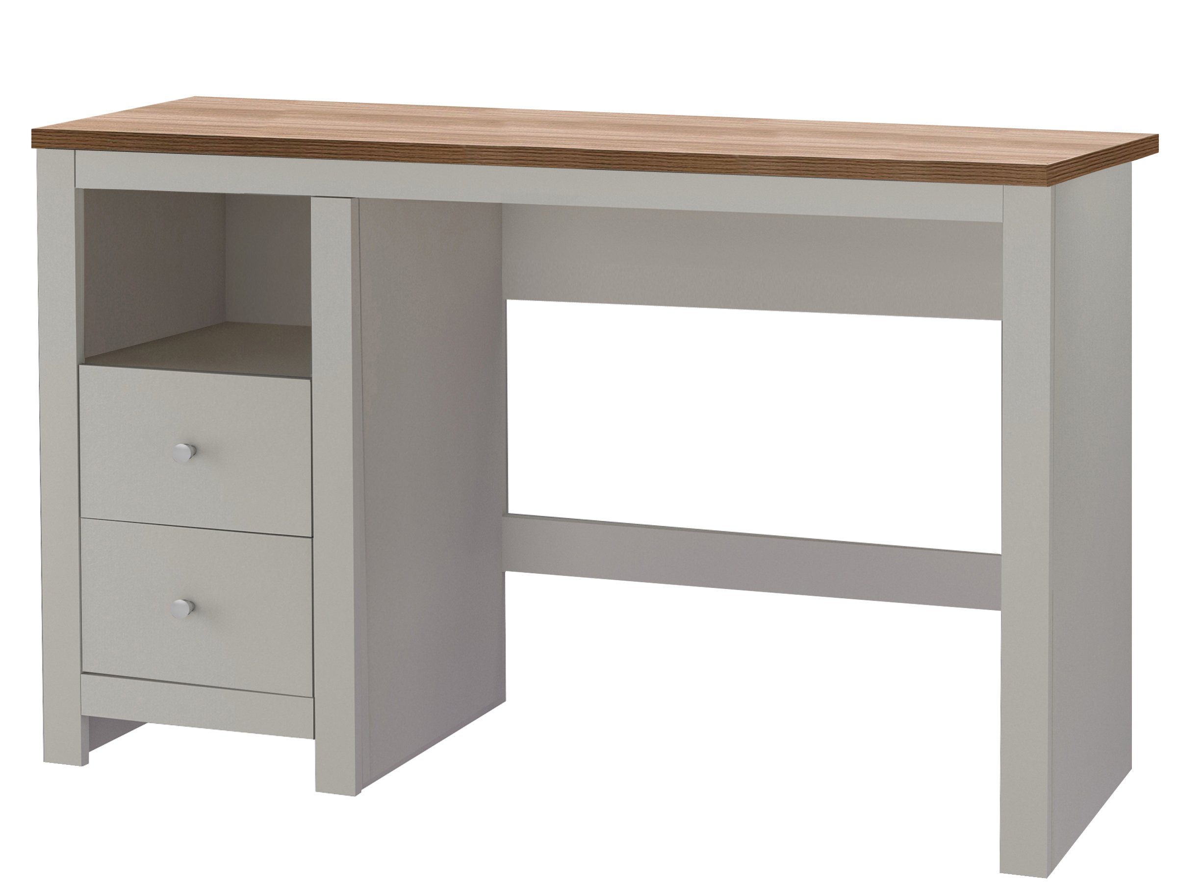 loft24 Schreibtisch Eddie, Arbeitstisch mit 2 Schubladen im Landhausstil günstig online kaufen