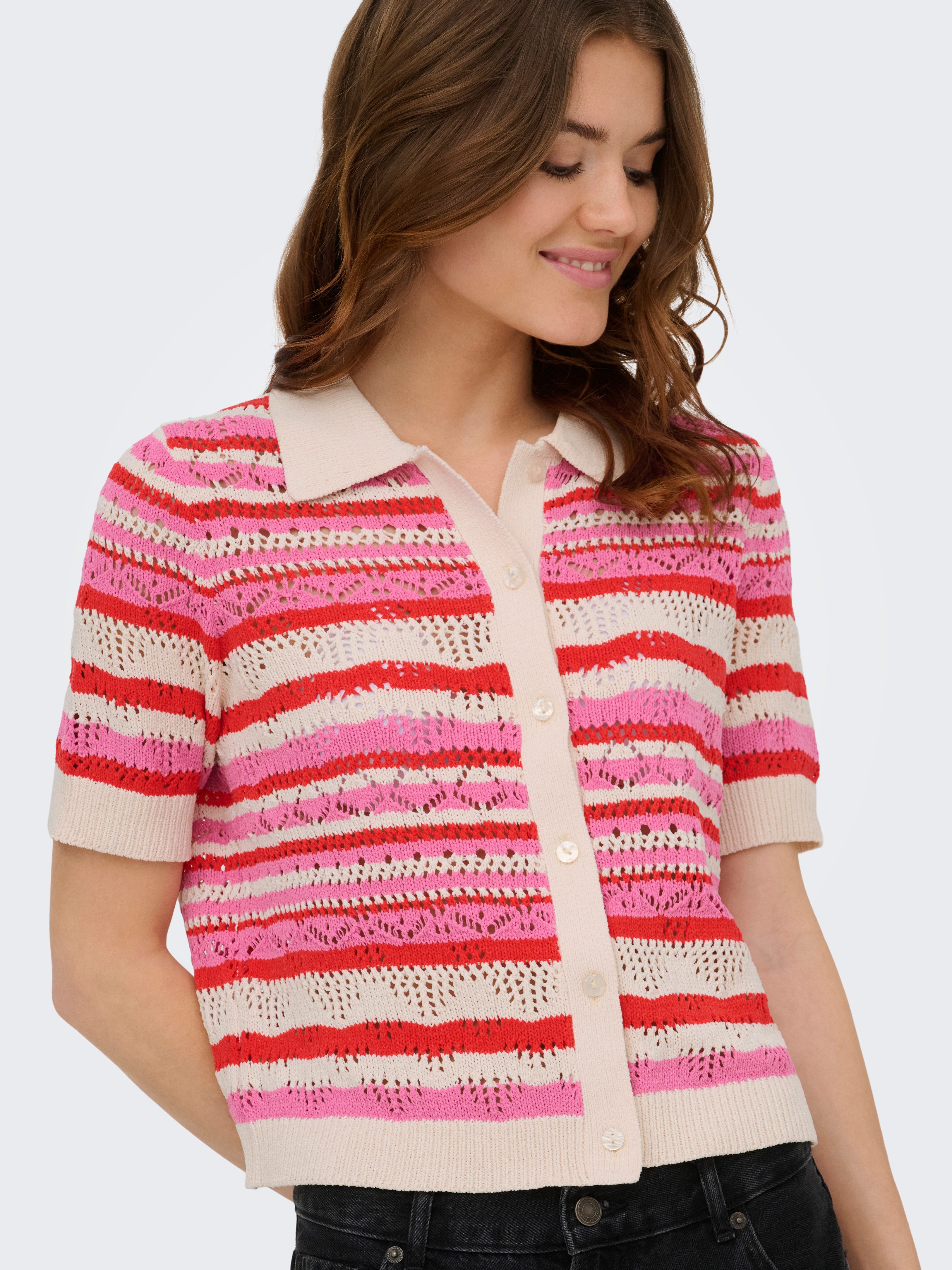 ONLY Strickjacke ONLLULA POLO S/S CARDIGAN KNT NOOS – Bild 4 von 5
