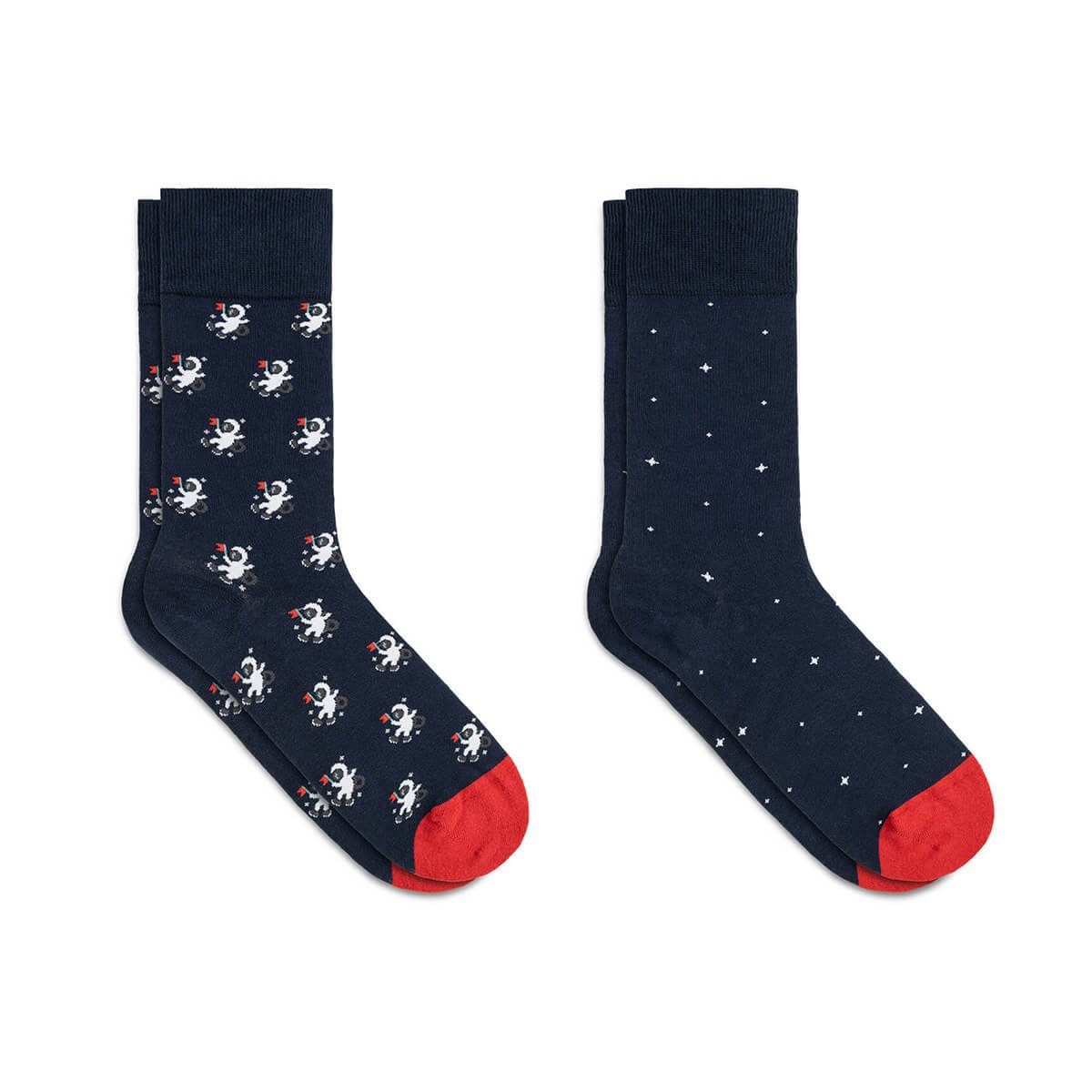 Bale Basicsocken Bale Herrensocken 2 Paar Astronauten & Sternenmuster Baumwolle