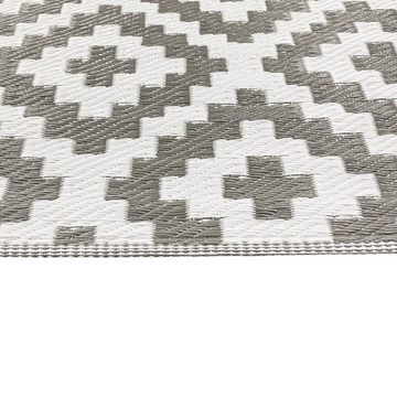Outdoorteppich Recyclebarer Outdoor-Teppich mit Ethno Design in grau, Teppich-Traum, rechteckig